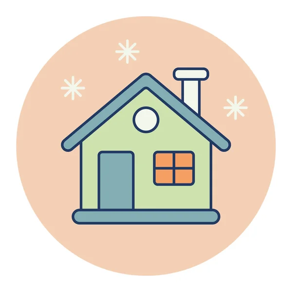Detailed Winter House Vector Isolated Icon Winter Sign Graph Symbol — Stock Vector