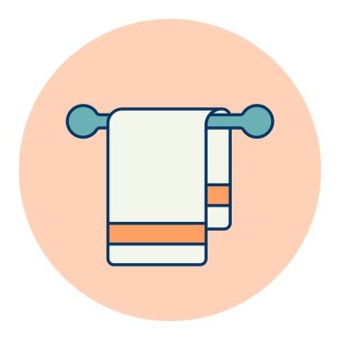 Havlu kanca vektör ikonu izole. Otel tabelası. Seyahat ve turizm web sitesi ve uygulama tasarımı, logo, uygulama, UI için grafik sembolü