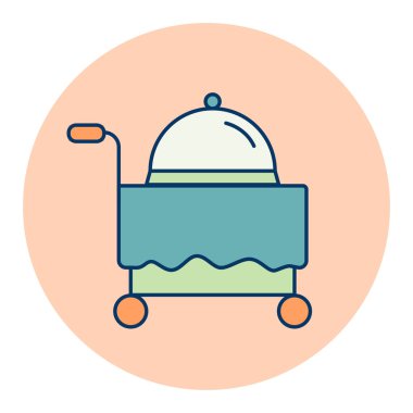 Otel odası servis vektörü ikonu izole etti. Seyahat ve turizm web sitesi ve uygulama tasarımı, logo, uygulama, UI için grafik sembolü
