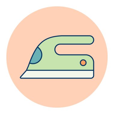 Buhar demiri düz vektör izole ikonu. Ev elektriği web sitesi ve uygulama tasarımı, logo, uygulama, UI için grafik sembolü