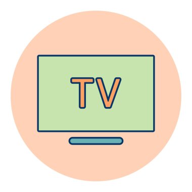 Akıllı TV düz vektörü izole edilmiş simge. Ev elektriği web sitesi ve uygulama tasarımı, logo, uygulama, UI için grafik sembolü