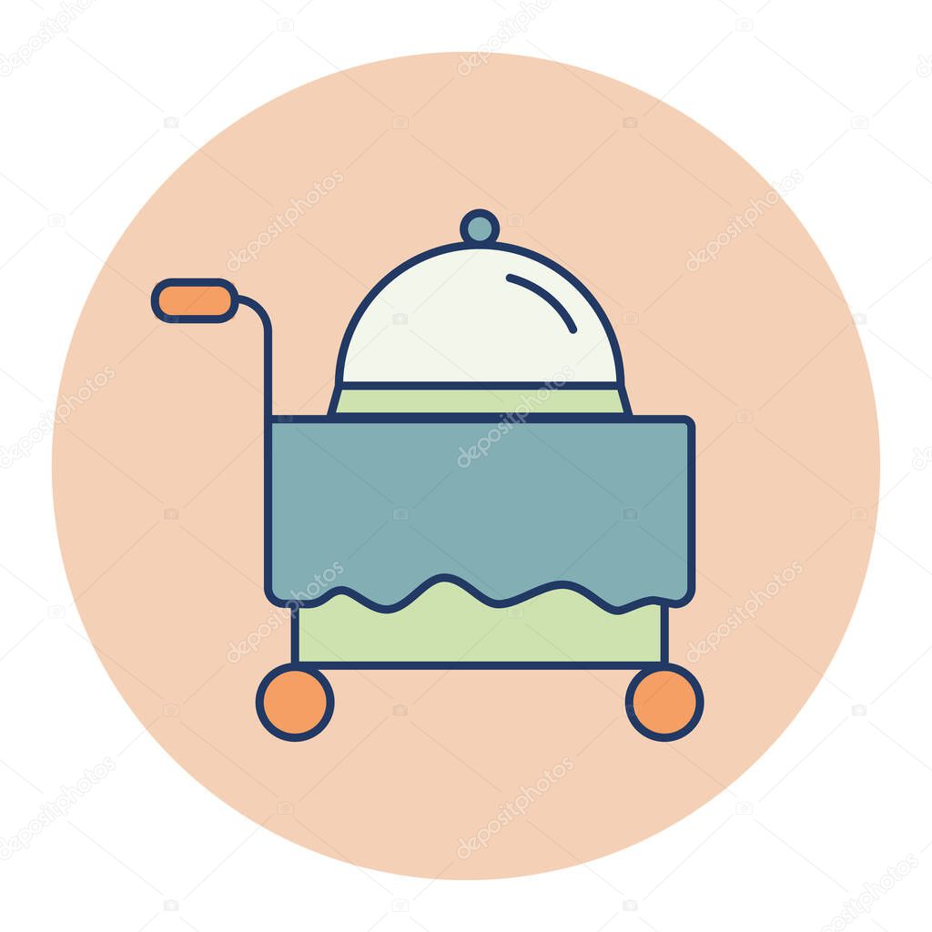 Hotel room service vector isolated icon. Graph symbol for travel and tourism web site and apps design, logo, app, UI