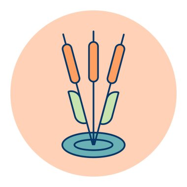 Sazlıklar bitki vektör izole ikonu. Doğa işareti. Seyahat ve turizm web sitesi ve uygulama tasarımı, logo, uygulama, UI için grafik sembolü