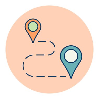 Yönlendirme vektörü izole edilmiş simgesi. Navigasyon işareti. Seyahat ve turizm web sitesi ve uygulama tasarımı, logo, uygulama, UI için grafik sembolü