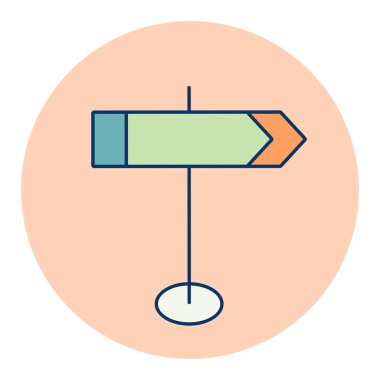 İşaret direği vektörü izole edilmiş simge. Navigasyon işareti. Seyahat ve turizm web sitesi ve uygulama tasarımı, logo, uygulama, UI için grafik sembolü