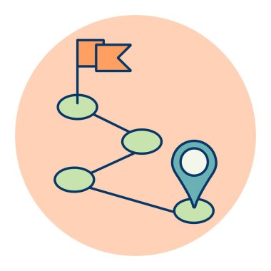 Yönlendirme vektörü izole edilmiş simgesi. Navigasyon işareti. Seyahat ve turizm web sitesi ve uygulama tasarımı, logo, uygulama, UI için grafik sembolü