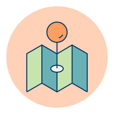 Pimi olan harita, coğrafi konum, izole edilmiş işaret vektörü simgesi. Navigasyon işareti. Seyahat ve turizm web sitesi ve uygulama tasarımı, logo, uygulama, UI için grafik sembolü