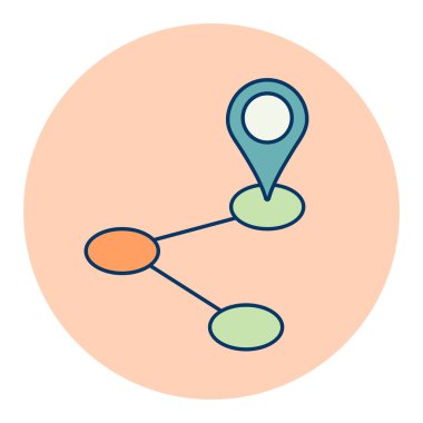 Yönlendirme vektörü izole edilmiş simgesi. Navigasyon işareti. Seyahat ve turizm web sitesi ve uygulama tasarımı, logo, uygulama, UI için grafik sembolü