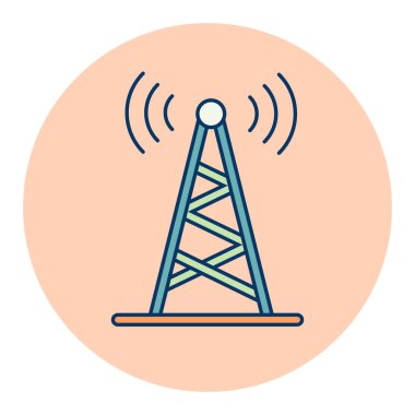 İletişim anteni vektörü izole edilmiş simge. Navigasyon işareti. Seyahat ve turizm web sitesi ve uygulama tasarımı, logo, uygulama, UI için grafik sembolü