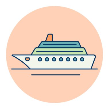 Seyir gemisi vektör simgesi. Seyahat ve turizm web sitesi ve uygulama tasarımı, logo, uygulama, UI için grafik sembolü