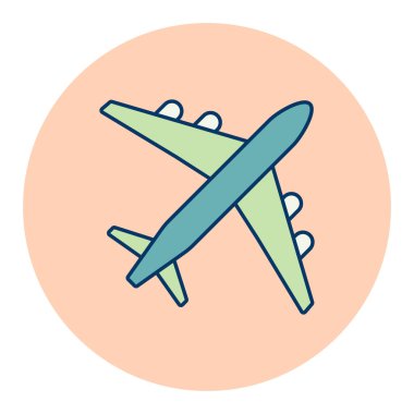 Uçak veya düzlem vektör simgesi. Seyahat ve turizm web sitesi ve uygulama tasarımı, logo, uygulama, UI için grafik sembolü