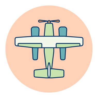 Küçük amfibi deniz uçağı, düzlem vektör ikonu. Seyahat ve turizm web sitesi ve uygulama tasarımı, logo, uygulama, UI için grafik sembolü