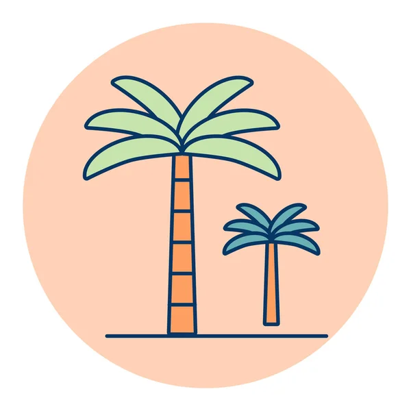 Palmiye Ağacı Vektörü Ikonu Izole Etti Doğa Işareti Seyahat Turizm — Stok Vektör