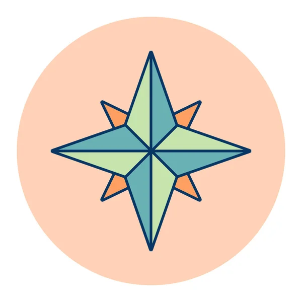 Vektor Větrné Růže Izolované Ikony Navigační Značka Grafický Symbol Pro — Stockový vektor