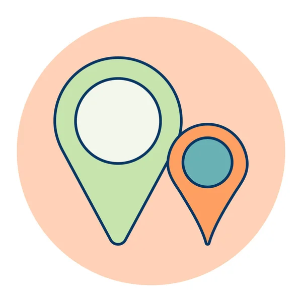 ピンマップのアイコンが2つ 地図ポインタ 地図のマーカーだ Gps位置記号 航海標識 旅行や観光のウェブサイトやアプリ アプリ Uiのためのグラフシンボル — ストックベクタ