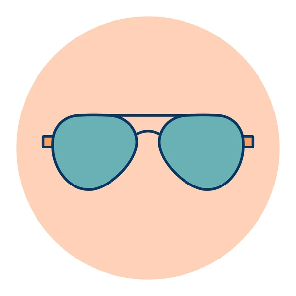 Gafas Sol Planas Vector Aislado Icono Señal Verano Símbolo Gráfico — Vector de stock