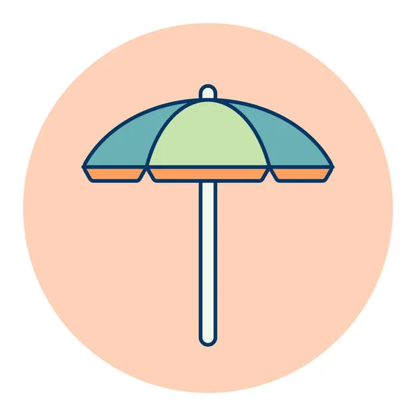 Пляжный Вектор Зонтика Летний Знак Графический Символ Путешествий Туризма Дизайн — стоковый вектор