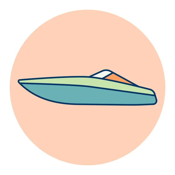 Швидкісний Човен Плоский Вектор Значок Символ Графіку Веб Сайту Подорожей — стоковий вектор