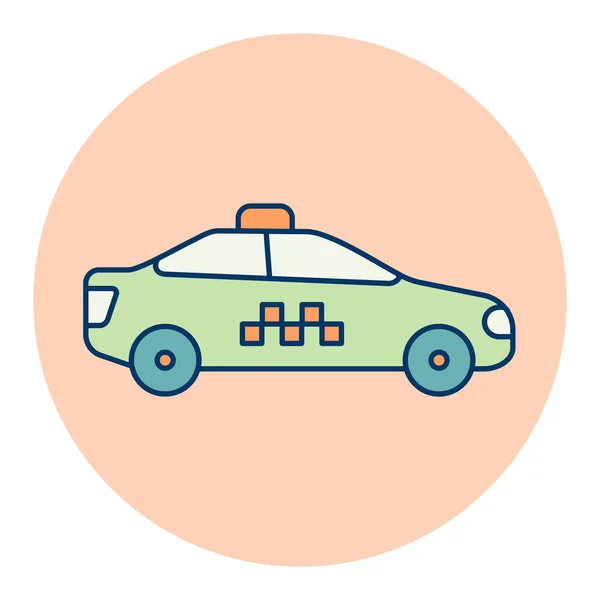 Taxi Auto Plochý Vektor Izolované Ikony Grafický Symbol Pro Cestování — Stockový vektor