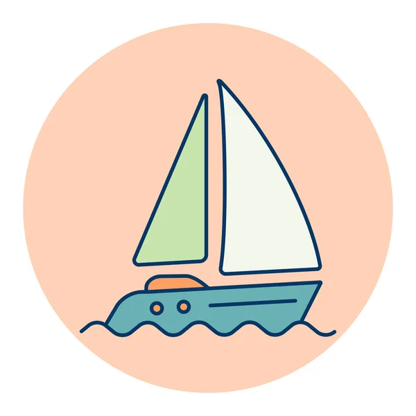 Yacht Voile Icône Vectorielle Symbole Graphique Pour Voyage Tourisme Conception — Image vectorielle