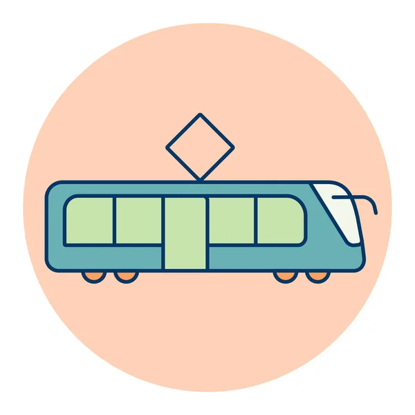 路面電車のアイコン 旅行や観光のウェブサイトやアプリのデザイン アプリ Uiのためのグラフシンボル — ストックベクタ