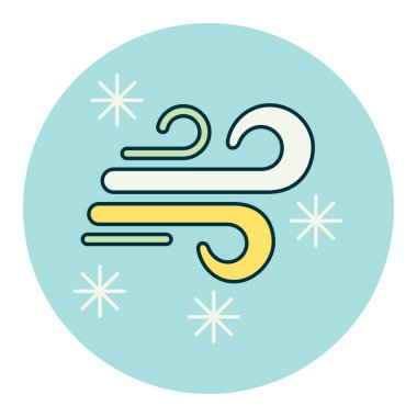 Kar fırtınası vektör simgesi. Kış işareti. Seyahat ve turizm web sitesi ve uygulama tasarımı, logo, uygulama, UI için grafik sembolü
