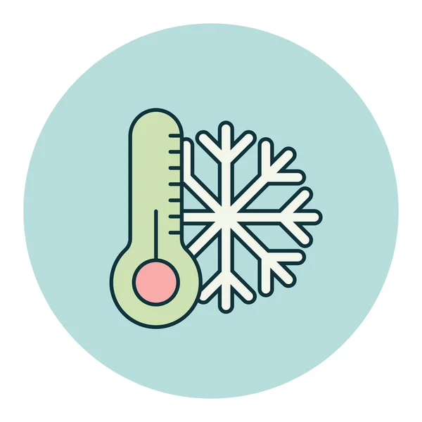 Termometro Icona Vettoriale Fiocco Neve Termometro Freddo Segno Invernale Simbolo — Vettoriale Stock