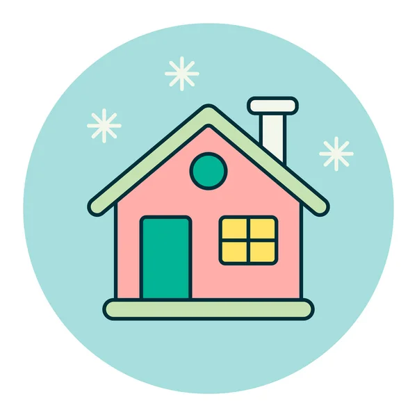 Detailed Winter House Vector Icon Winter Sign Graph Symbol Travel — Stock Vector