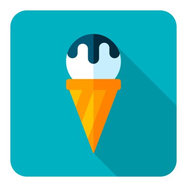 Dondurma vektör düz simge. Fast food burcu. Yemek pişirme web sitesi ve uygulama tasarımı, logo, uygulama, UI için grafik sembolü