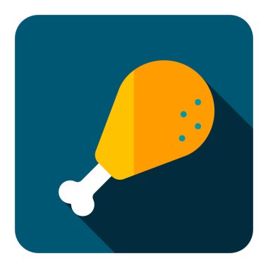 Chicken 'ın bacak vektör düz simgesi. Fast food burcu. Yemek pişirme web sitesi ve uygulama tasarımı, logo, uygulama, UI için grafik sembolü