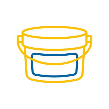 Boya ya da yemek ikonu için pastik kova kabı. Yapım, onarım ve inşa vektör tasarımı ve illüstrasyonu