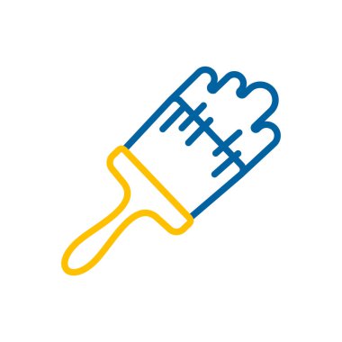 Fırça vektör simgesini boya. İnşaat, onarım ve inşaat. Web sitenizin tasarımı için grafik sembolü, logo, uygulama, UI. Vektör illüstrasyonu, EPS10.