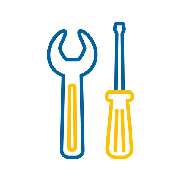 Screwdriver Wrench Vector Icon Construction Repair Building Graph Symbol Your — 图库矢量图片