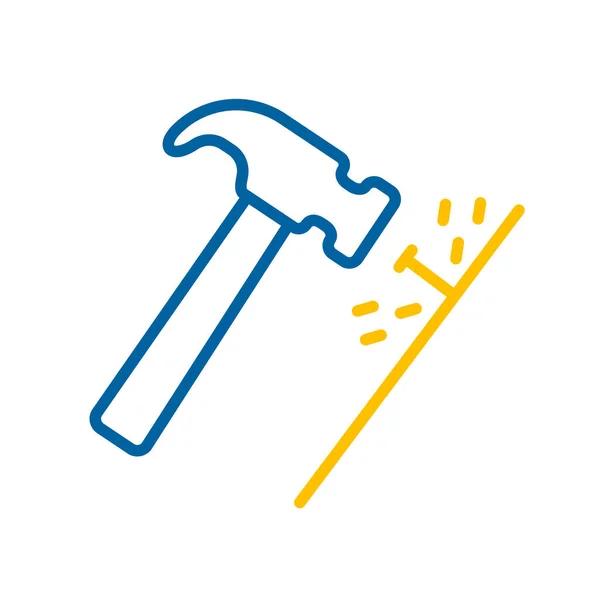 Hammer Nails Vector Icon Construction Repair Building Graph Symbol Your — 图库矢量图片