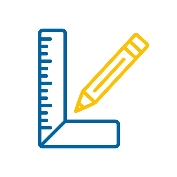 カーペンター正方形と鉛筆ベクトルフラットアイコン ウェブサイトのデザイン アプリ Uiのグラフシンボル — ストックベクタ