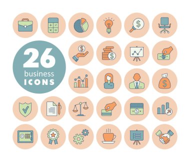 İş ve finans web taslak düz simge seti. Web sitenizin tasarımı için grafik sembolü, logo, uygulama, UI. Vektör illüstrasyonu, EPS10.