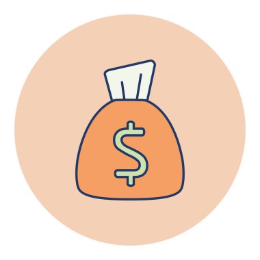 Para Çantası düz simge vektörünü özetliyor. Finansal tabela. Web sitenizin tasarımı için grafik sembolü, logo, uygulama, UI. Vektör illüstrasyonu, EPS10.