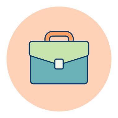 Evrak çantası vektör düz simgesi. İş tabelası. Web sitenizin tasarımı için grafik sembolü, logo, uygulama, UI. Vektör illüstrasyonu, EPS10.