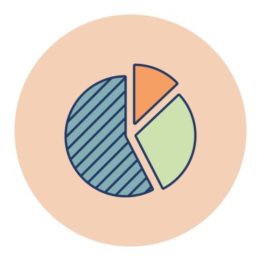 Pie Chart düz simge vektörü. Finansal tabela. Web sitenizin tasarımı için grafik sembolü, logo, uygulama, UI. Vektör illüstrasyonu, EPS10.