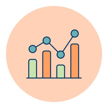 Moda taslak düz simge grafiği. Finansal tabela. Web sitenizin tasarımı için grafik sembolü, logo, uygulama, UI. Vektör illüstrasyonu, EPS10.