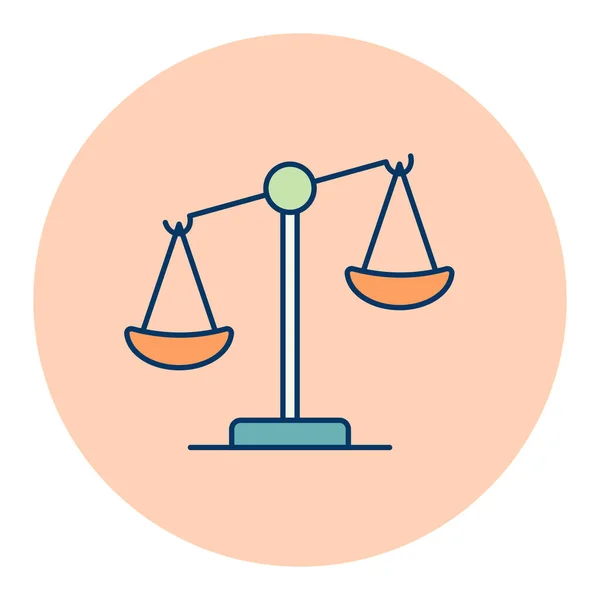 Law Scale Vector Flat Icon Justice Outline Icon Graph Symbol — Stock vektor