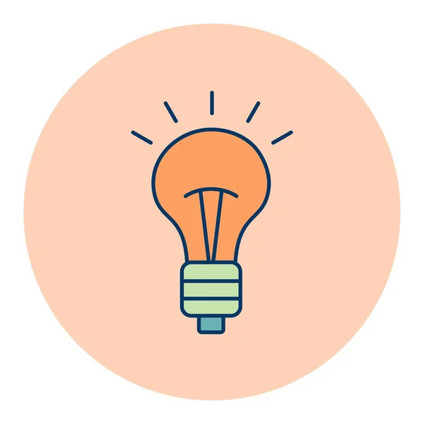 Idea Lightbulb Outline Flat Icon Business Sign Graph Symbol Your — Stock vektor