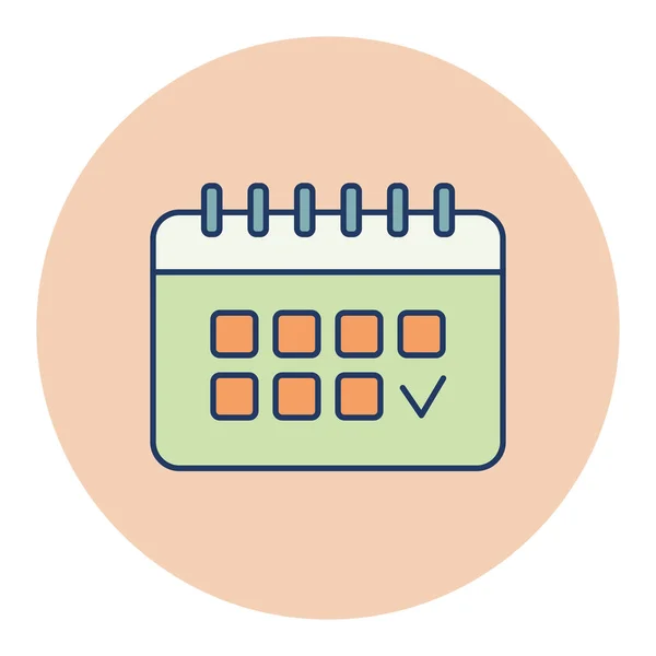 Calendar Outline Flat Icon Workspace Sign Graph Symbol Your Web — Vettoriale Stock