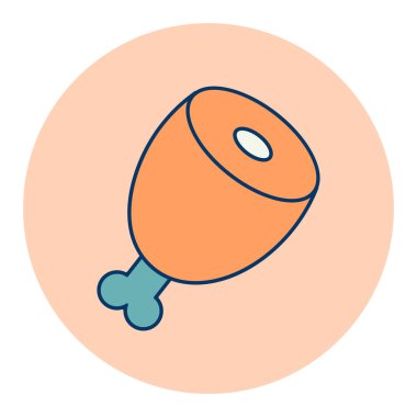 Et bacağı düz simgesi. Çiftlik hayvanı işareti. Web sitenizin tasarımı için grafik sembolü, logo, uygulama, UI. Vektör illüstrasyonu
