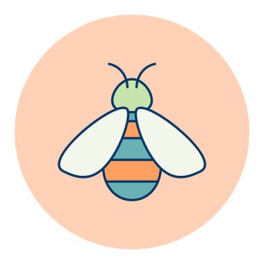 Bal arısı yassı ikonu. Çiftlik hayvanı işareti. Web sitenizin tasarımı için grafik sembolü, logo, uygulama, UI. Vektör illüstrasyonu