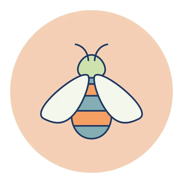 Медова Бджола Плоска Ікона Знак Сільськогосподарських Тварин Символ Графіку Дизайну — стоковий вектор