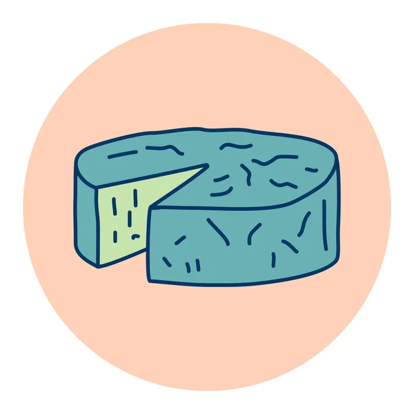 Měkký Sýr Plochou Ikonou Plísně Zvířecí Znamení Grafický Symbol Pro — Stockový vektor