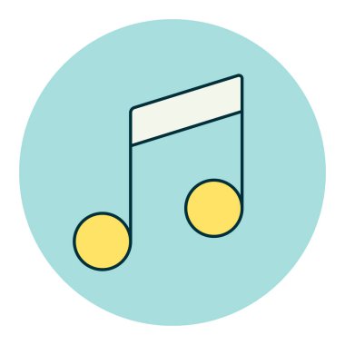 Müzik notası renk vektörü simgesi. Müzik ve ses web sitesi için grafik sembolü ve uygulama tasarımı, logo, uygulama, UI