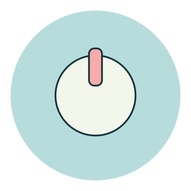 Güç düğmesi renk vektörü simgesi. Müzik ve ses web sitesi için grafik sembolü ve uygulama tasarımı, logo, uygulama, UI