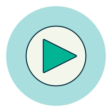 Renk vektör simgesini oynat. Müzik ve ses web sitesi için grafik sembolü ve uygulama tasarımı, logo, uygulama, UI